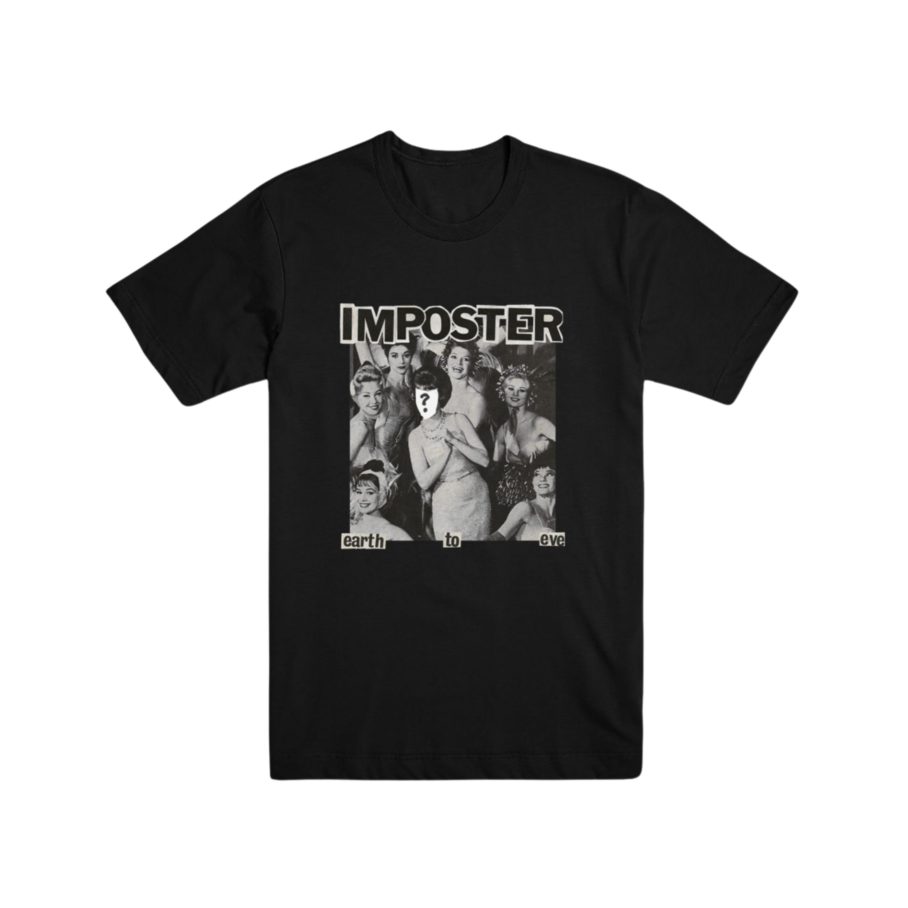 Imposter Tee front — black Gildan heavy cotton tee with IMPOSTER graphic